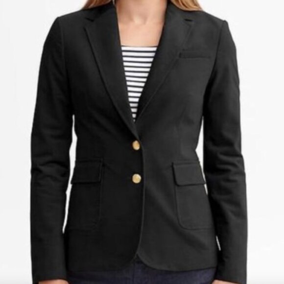 Banana Republic Jackets & Blazers - Banana Republic Blazer‎ Black Gold Buttons Size 6P